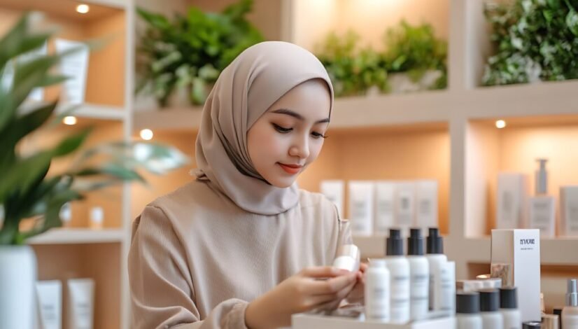 young-indonesian-woman-packing-skincare-orders-professional-attire