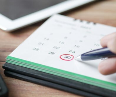 deadline concept with red mark on calendar date